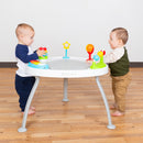 Load image into gallery viewer, Two children friends playing with STEM toys on the Convert the Baby Trend 3-in-1 Bounce N Play Activity Center table