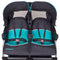Front view of the two Baby Trend Navigator Double Jogger Stroller seats