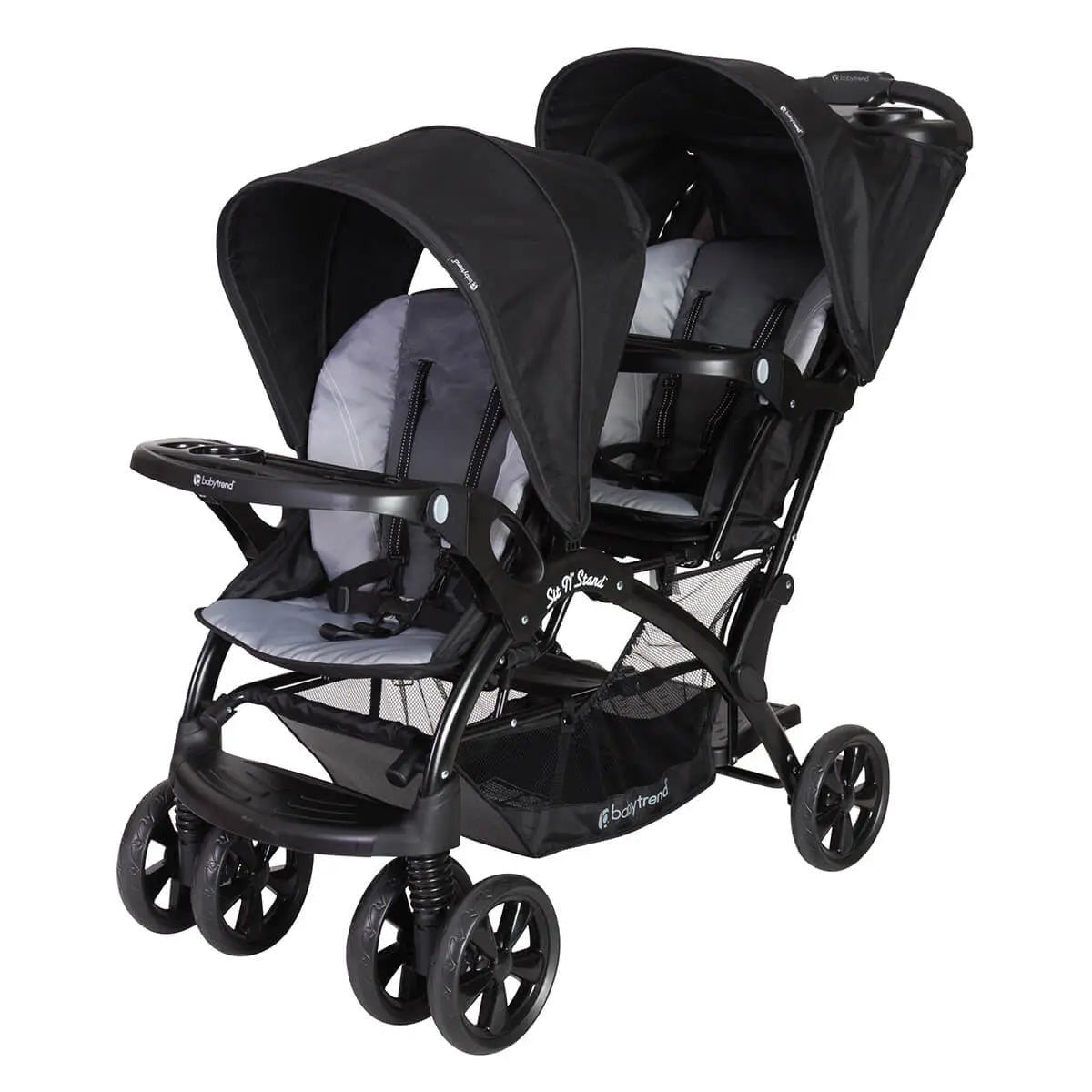 Baby Trend Sit N' Stand Double Stroller for two children, perfect for twins