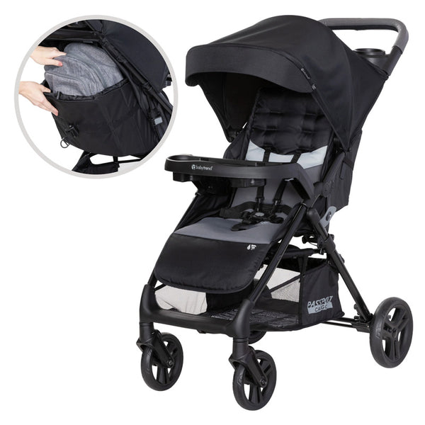 Baby Trend Passport Cargo Stroller with extra storage in the child rear seat