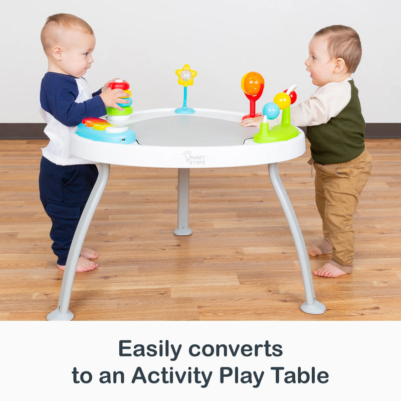 Smart Steps Bounce N’ Play 3-in-1 Activity Center easily converts to an activity play table