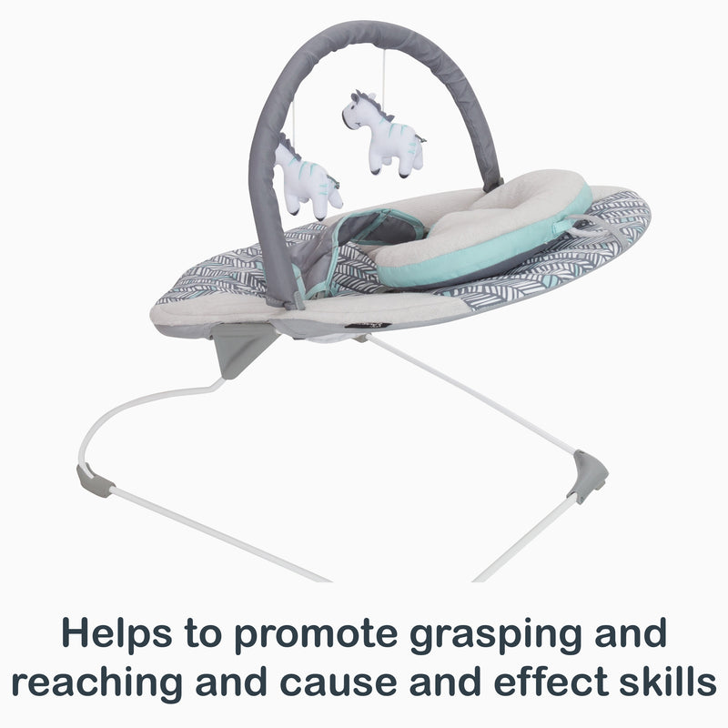 Helps to promote grasping and reaching and cause and effect skills from the Smart Steps EZ Bouncer