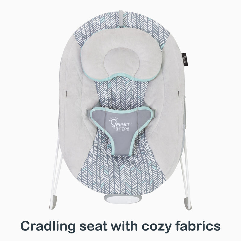 Cradling seat with cozy fabrics from the Smart Steps EZ Bouncer