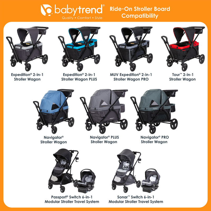 Baby Trend Ride On Stroller Board Easily Attach onto a Stroller