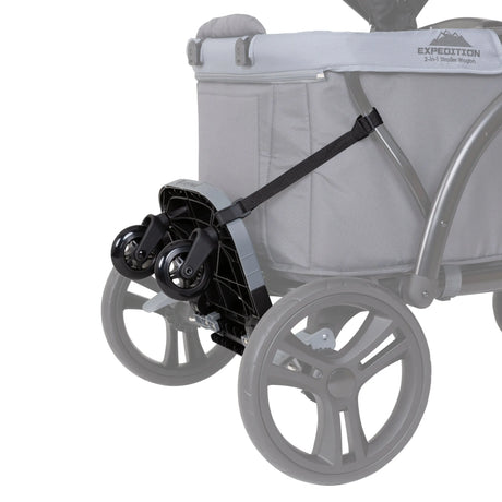 Baby Trend Baby Trend Ride-On Stroller Board in storage position behind a stroller wagon
