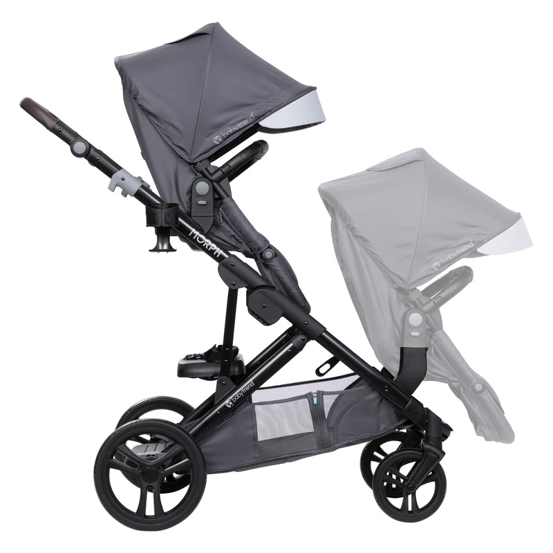 Baby Trend Second Seat for Morph Single to Double Stroller can be added in the rear