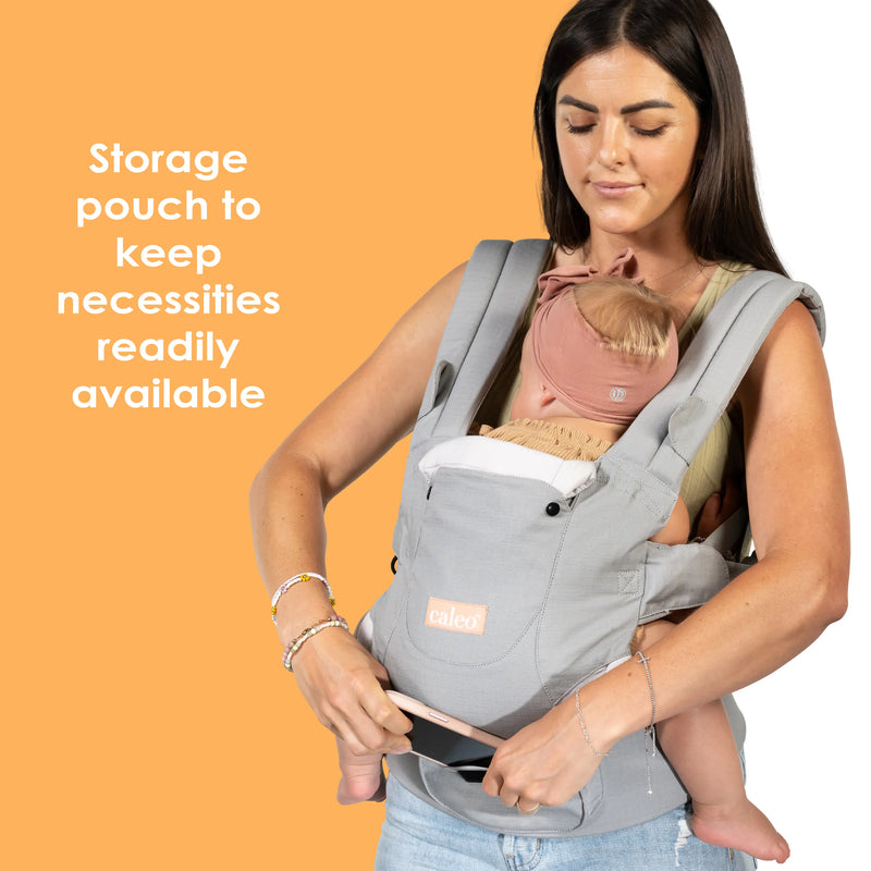 Caleo 3-in-1 Newborn Carrier storage pouch to keep necessities readily available