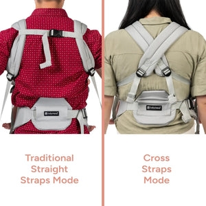 Caleo 3-in-1 Newborn Carrier traditional straight straps mode or cross straps mode