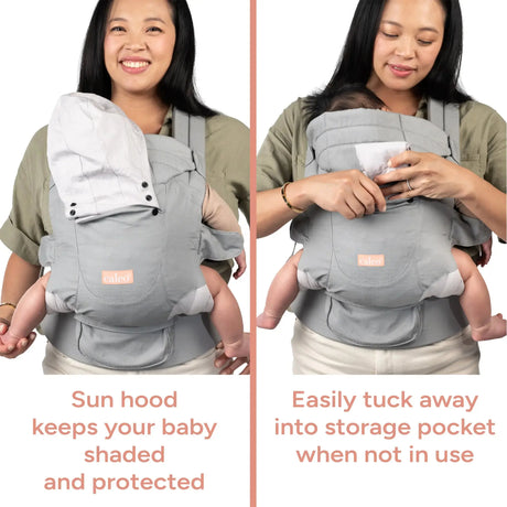 Caleo 3-in-1 Newborn Carrier sun hood keeps your baby shaded and protected