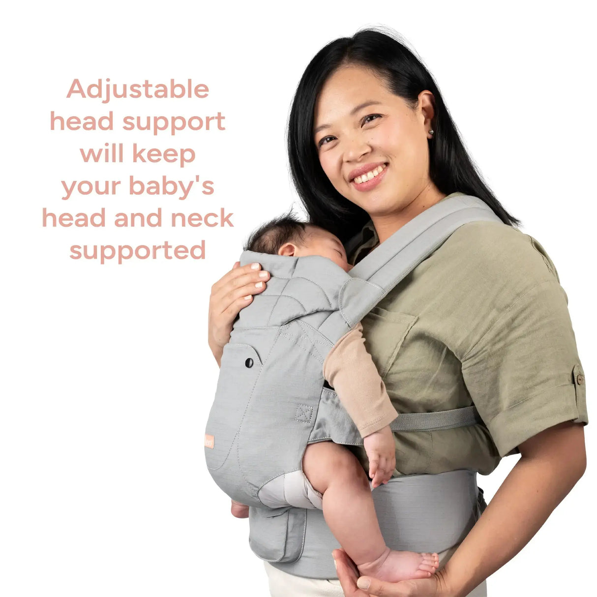 Caleo 3-in-1 Newborn Carrier adjustable head support will keep your baby's head and back supported