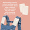 Removable organic cotton teething pads on the shoulder straps offer a natural teething solution for your baby while keeping the straps clean