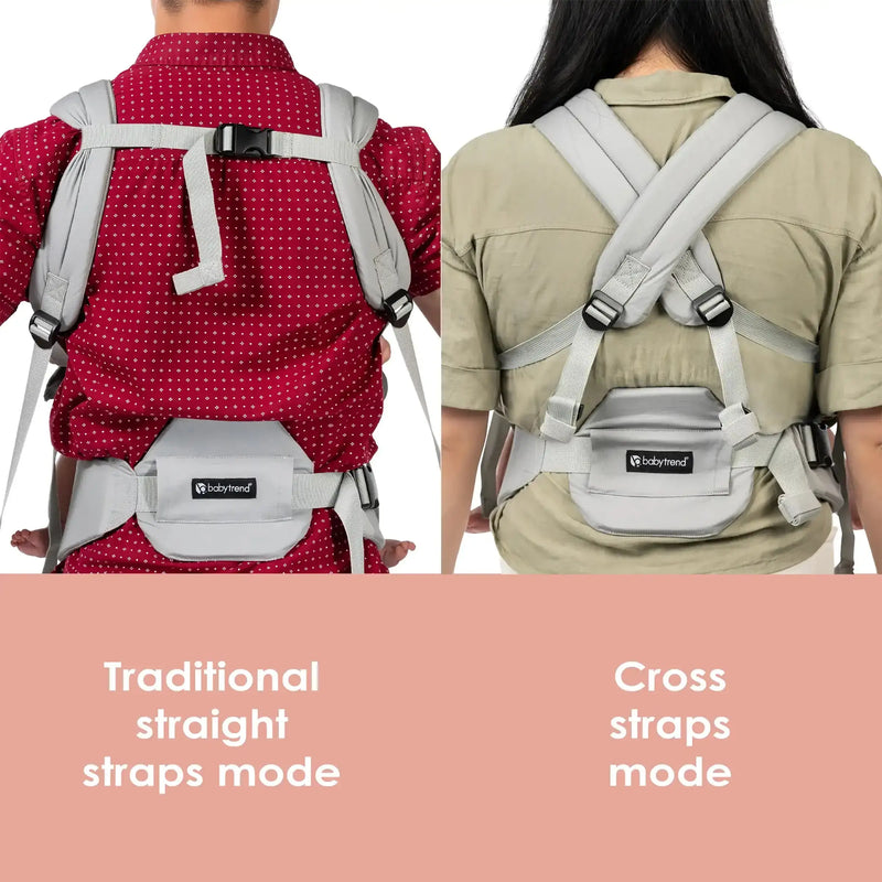 Caleo Charm Deluxe 3-in-1 Newborn Carrier traditional and cross straps modes