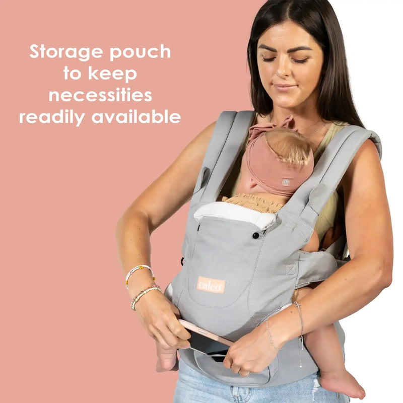 Caleo Charm Deluxe 3-in-1 Newborn Carrier storage pouch to keep necessities readily available
