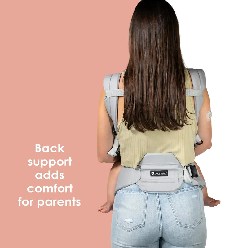 Caleo Charm Deluxe 3-in-1 Newborn Carrier back support adds comfort for parents