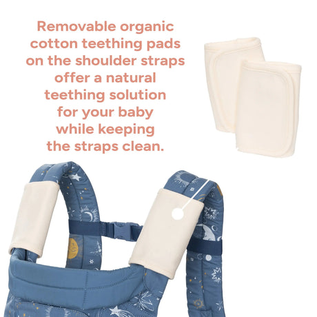 Baby Trend Newborn Carrier removable organic cotton teething pads on the shoulder straps