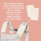 Removable organic cotton teething pads on the shoulder straps offer a natural teething solution for your baby while keeping the straps clean