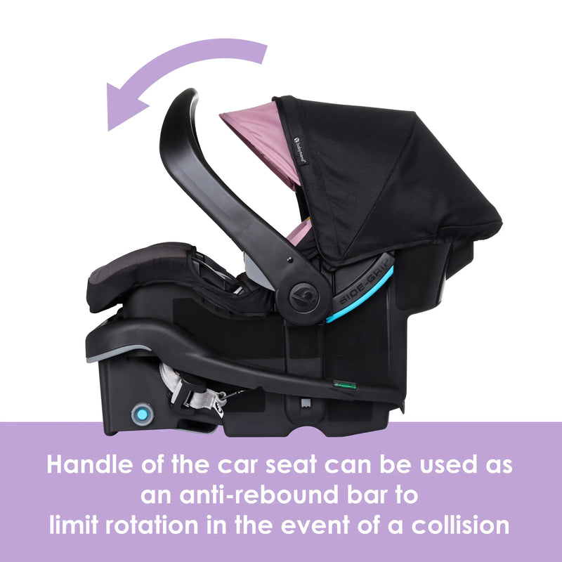 Baby Trend EZ-Lift PRO Infant Car Seat handle can be used as an anti-rebound bar to limit rotation in the event of a collision