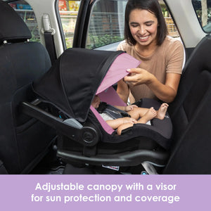Baby Trend EZ-Lift PRO Infant Car Seat adustable canopy with visor for sun protection and coverage