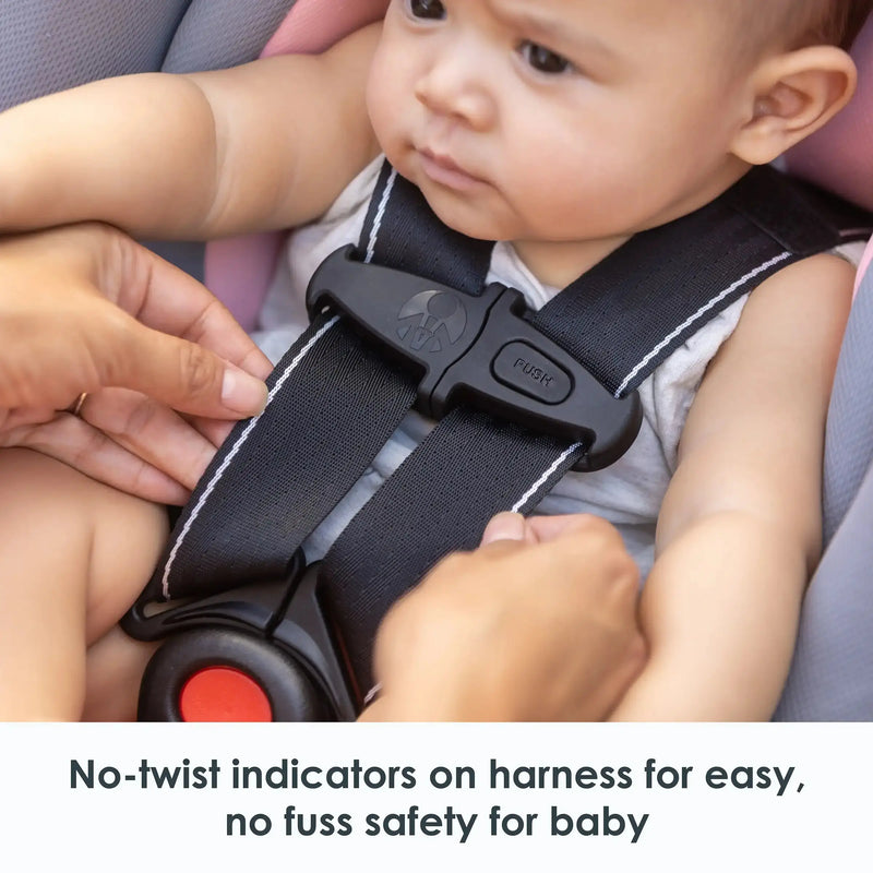 Baby Trend Secure-Lift Infant Car Seat no twist indicators on harness