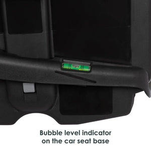 Baby Trend Secure-Lift Infant Car Seat bubble level indicator on the car seat base