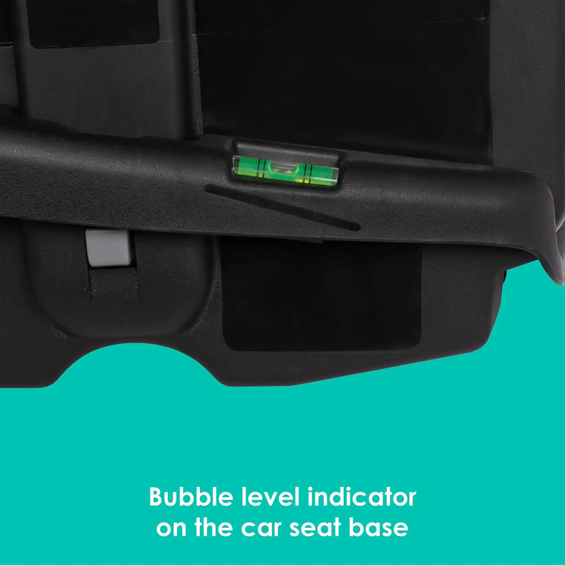 Baby Trend Secure-Lift Infant Car Seat bubble level indicator on the car seat base