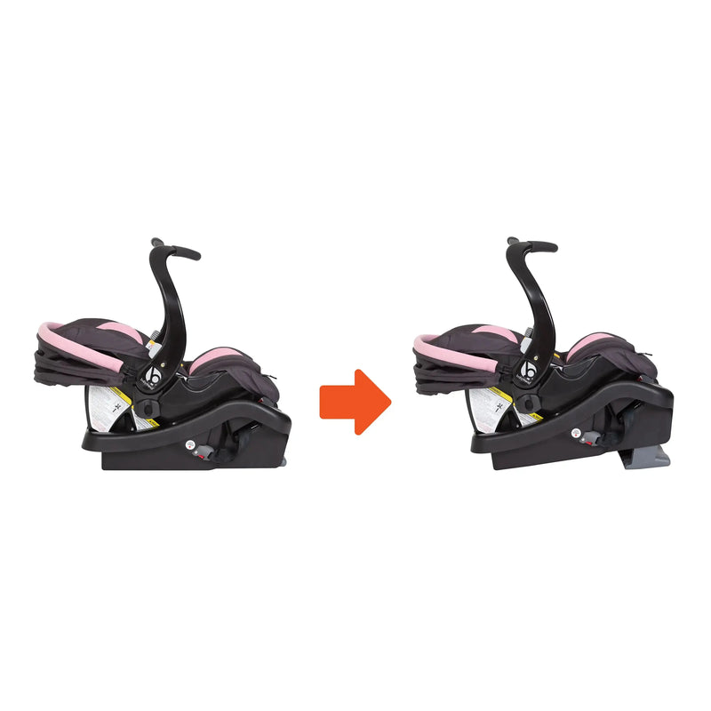 Side view of the seat of the Baby Trend Secure 35 Infant Car Seat with base recline