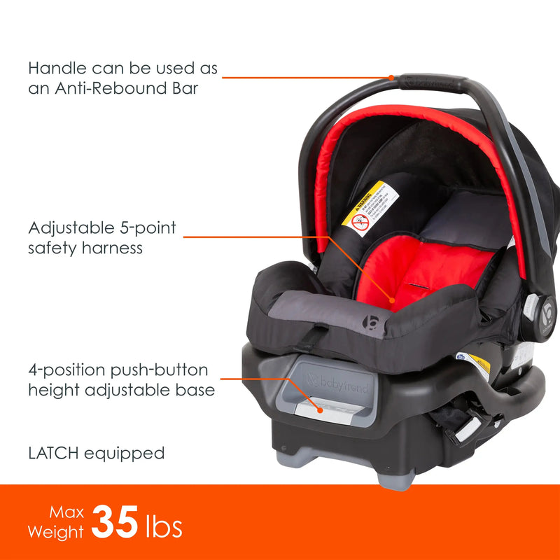 Baby Trend Ally 35 Infant Car Seat with Cozy Cover in Mars Red