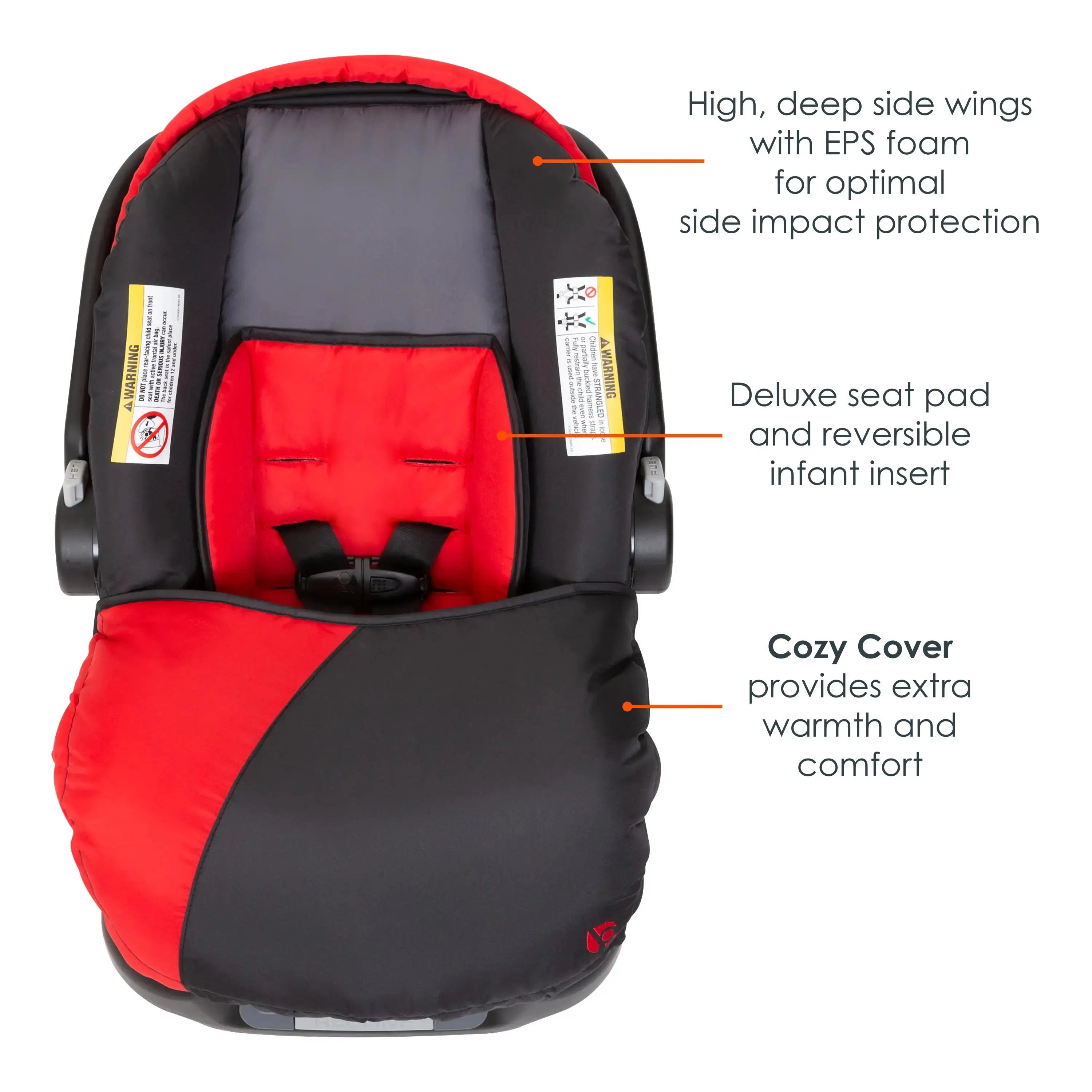 Baby Trend Ally 35 Infant Car Seat with Cozy Cover in Mars Red