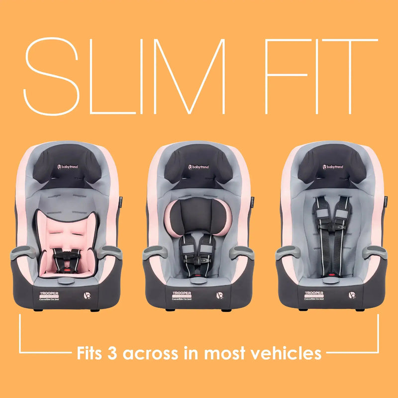 Baby Trend Trooper SLIM 3-in-1 Convertible Car Seat fits 3 across in most cars