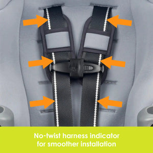Baby Trend Trooper SLIM 3-in-1 Convertible Car Seat no twist harness indicator