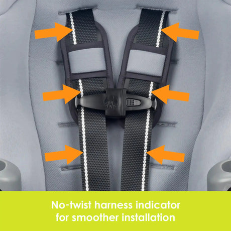 Baby Trend Trooper SLIM 3-in-1 Convertible Car Seat no twist harness indicator