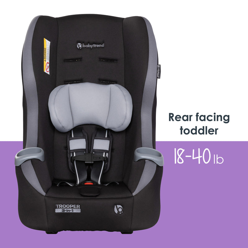 Rear facing toddler mode of the Baby Trend Trooper 3-in-1 Convertible Car Seat
