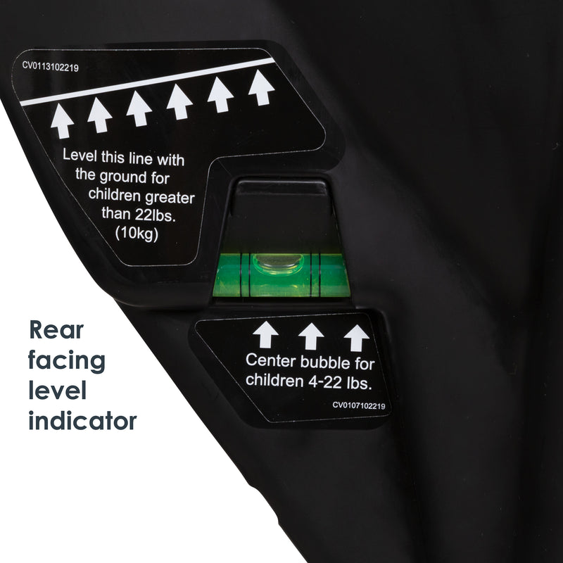 Rear facing level indicator of the Baby Trend Trooper 3-in-1 Convertible Car Seat
