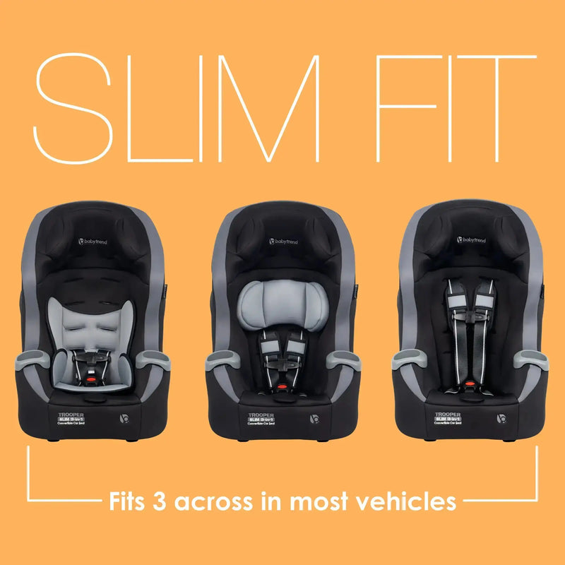 Baby Trend Trooper SLIM 3-in-1 Convertible Car Seat fits 3 across in most cars