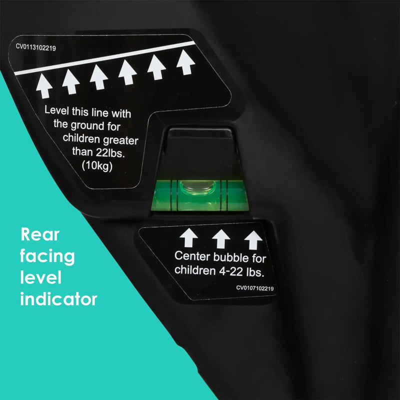 Baby Trend Trooper SLIM 3-in-1 Convertible Car Seat rear facing level indicator