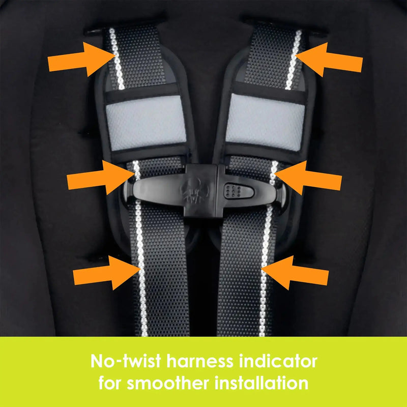Baby Trend Trooper SLIM 3-in-1 Convertible Car Seat no twist harness indicator