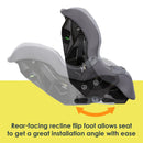 Load image into gallery viewer, Rear-facing recline flip foot allows seat to get a great installation angle with ease of the Baby Trend Trooper 3-in-1 Convertible Car Seat