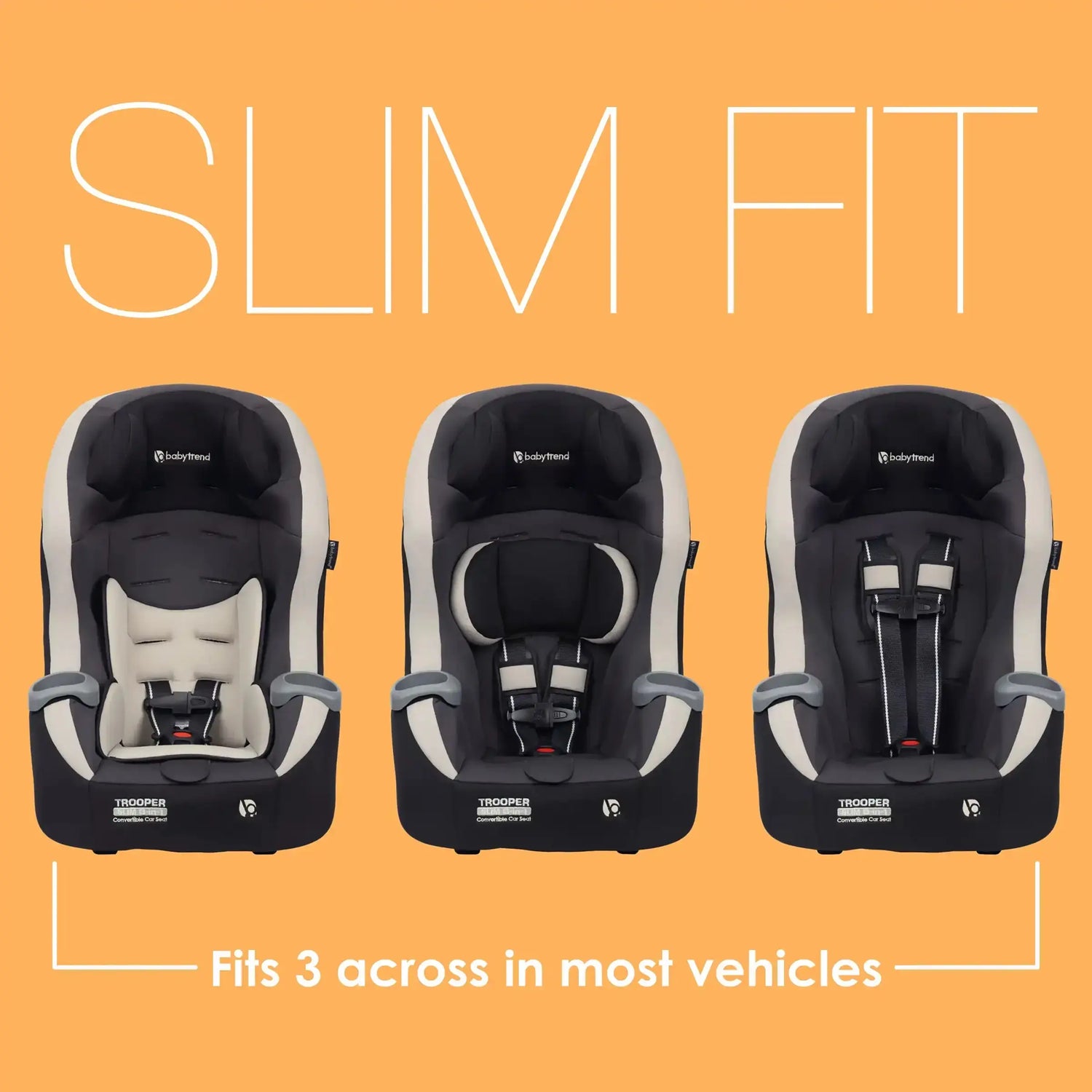 Baby Trend Trooper SLIM 3-in-1 Convertible Car Seat with Side Impact Protection