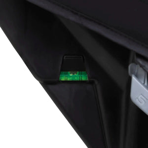 Bubble level on the side of the Baby Trend Cover Me 4-in-1 Convertible Car Seat