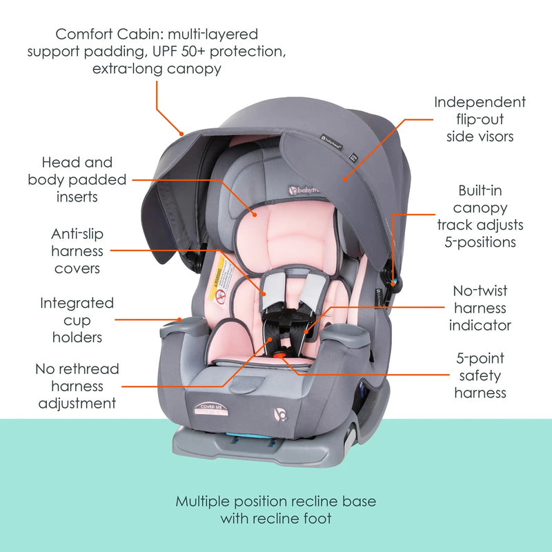 Baby Trend Cover Me 4-in-1 Convertible Car Seat feature call out