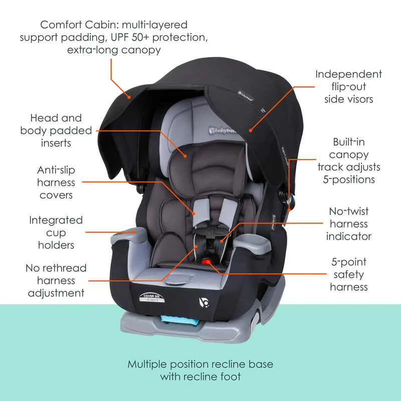 Baby Trend Cover Me 4-in-1 Convertible Car Seat Rear-to-Front Facing Car Seat and Booster