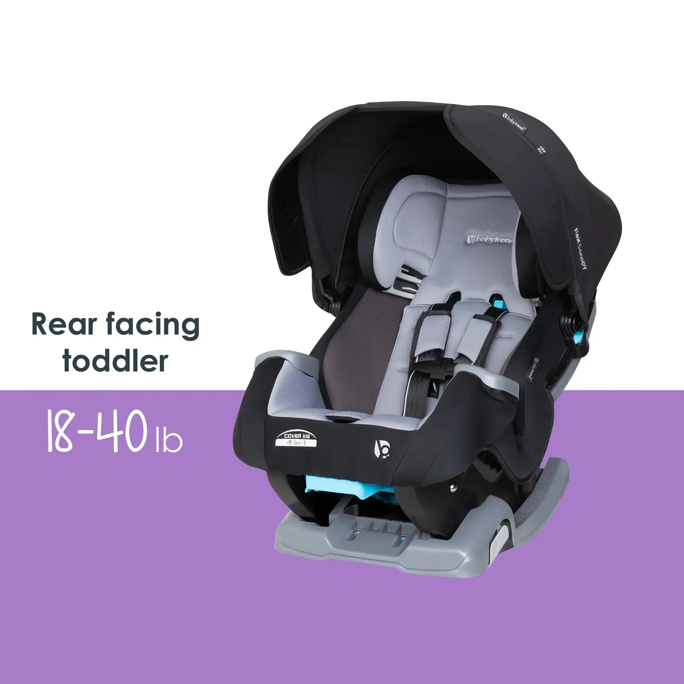 Baby Trend Cover Me 4-in-1 Car Seat Convertible Infant Toddler Rotating Safety Seat with Adjustable/Removable Canopy and 2 Cup Holders, Stormy Gray Baby Trend Cover Me 4-in-1 Car Seat Convertible Infant Toddler Rotating Safety Seat with Adjustable/Removable Canopy and 2 Cup Holders, Stormy Gray