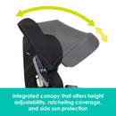 Load image into gallery viewer, Integrated canopy that offers height adjustability of the Baby Trend Cover Me 4-in-1 Convertible Car Seat