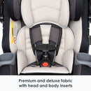 Load image into gallery viewer, Premium and deluxe fabric with head and body inserts of the Baby Trend Cover Me 4-in-1 Convertible Car Seat