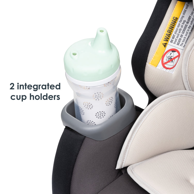 2 integrated cup holders of the Baby Trend Cover Me 4-in-1 Convertible Car Seat