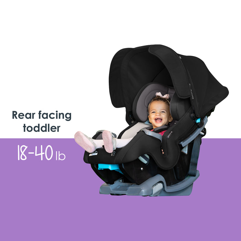 Rear facing toddler mode of the Baby Trend Cover Me 4-in-1 Convertible Car Seat