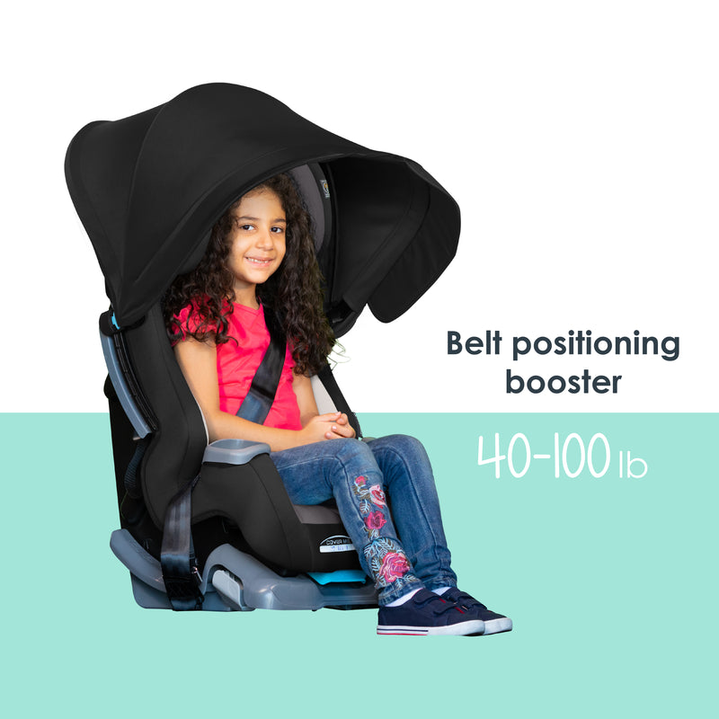 Belt positioning booster mode of the Baby Trend Cover Me 4-in-1 Convertible Car Seat