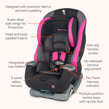 Baby Trend Journey 4-in-1 Convertible Car Seat features call out