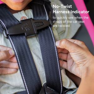 Baby Trend Journey 4-in-1 Convertible Car Seat no-twist harness indicator to quickly see when the straps of the car seat are twisted