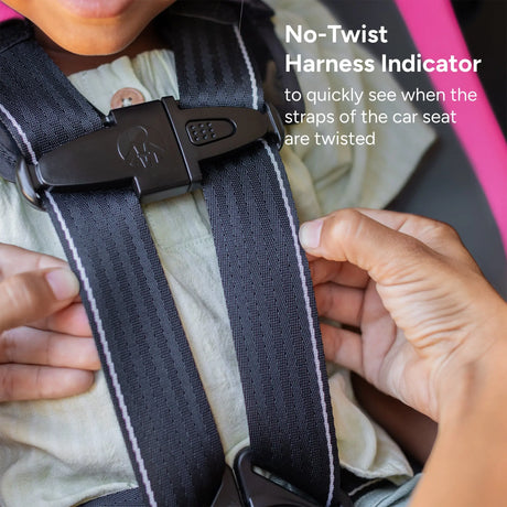 Baby Trend Journey 4-in-1 Convertible Car Seat no-twist harness indicator to quickly see when the straps of the car seat are twisted